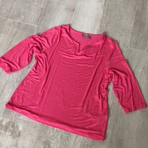 Chico’s EasyWear Pink 3/4 sleeve Shirt Size 2